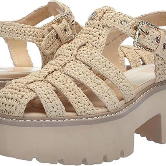Women's Dolce Vita Lasly Raffia Fisherman Platform Sandals - Picture 5 of 6